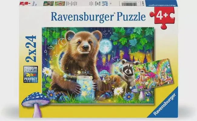Lovable Woodland Friend: Two 24-Piece Animal-Themed Puzzles 1