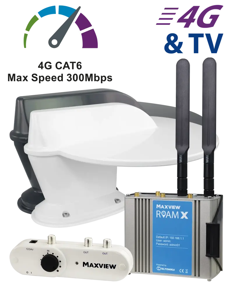 Maxview Roam X Combo 4G Portable Wi-Fi Hotspot With Integrated Tv Antenna – White 1