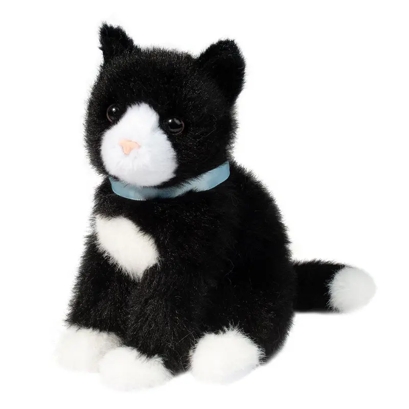 Mini Black And White Cat Plush Toy 1
