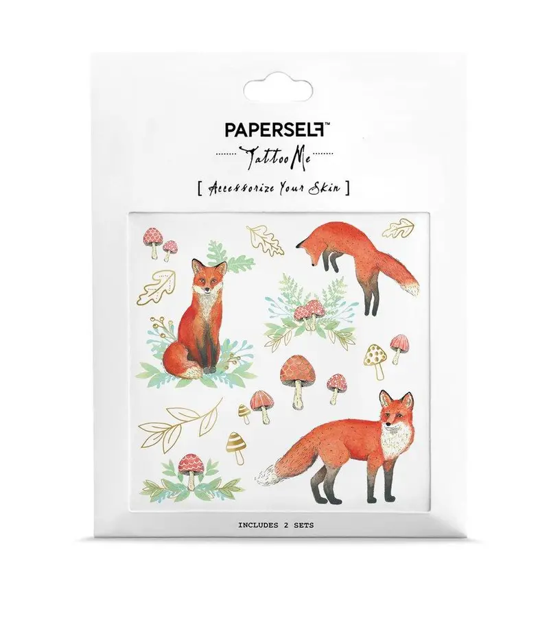 Mr. Fox Temporary Tattoo Pack 1
