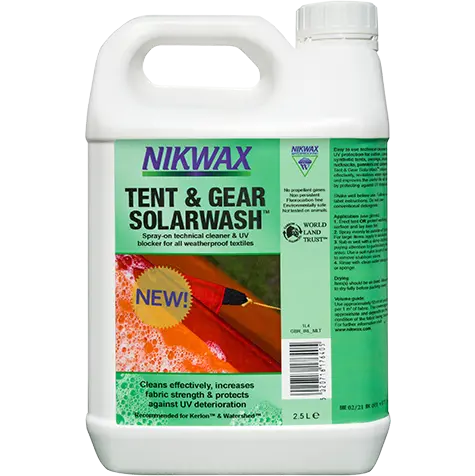 Nikwax Tent & Gear Solarwash (2.5L) – Uv-Safe Cleaning Solution For Outdoor Gear 1