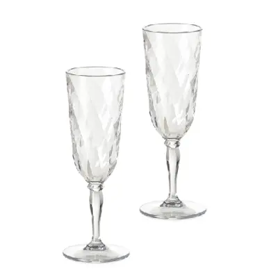 Omada Crystal-Effect Acrylic Champagne Flutes – Set Of 2 1