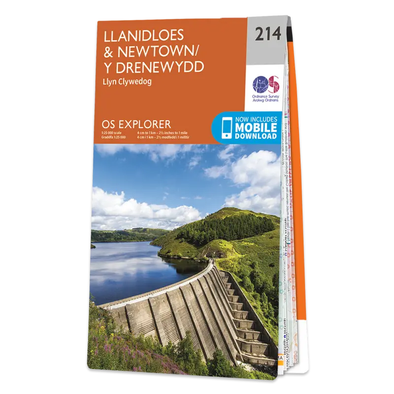 Os Explorer Map 214: Llanidloes & Newtown Region Map 1