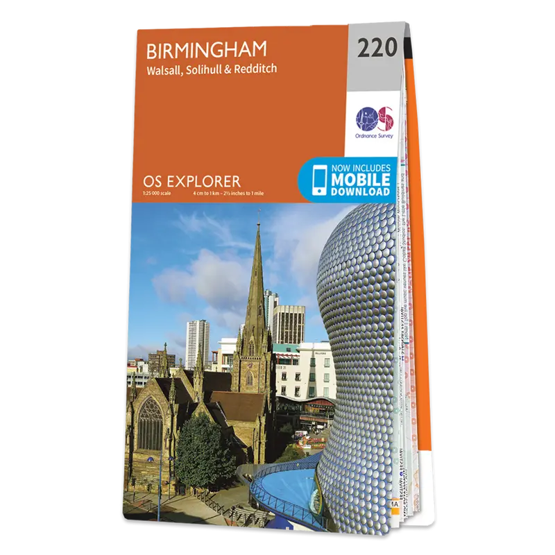 Os Explorer Map 220: Birmingham Urban & Green Spaces Map 1