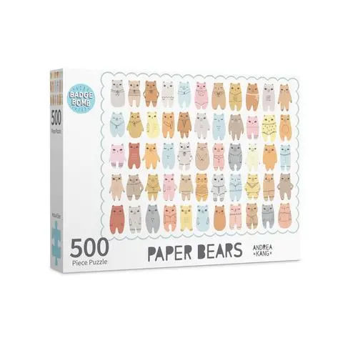 Paper Bears 500-Piece Jigsaw Puzzle – Whimsical Animal-Themed Puzzle 1