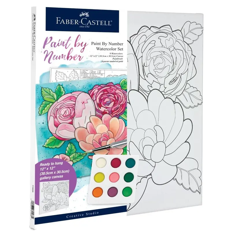 Pbn Watercolor Floral Painting Set For Beginners 1