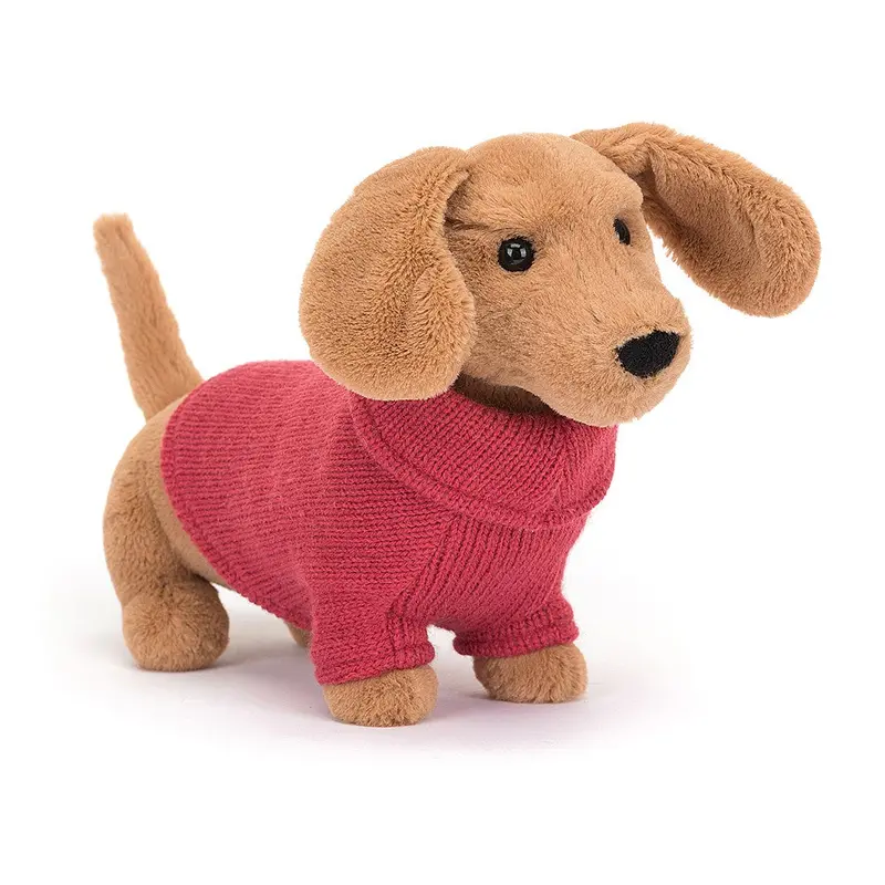 Pink Sweater Sausage Dog Plush 1