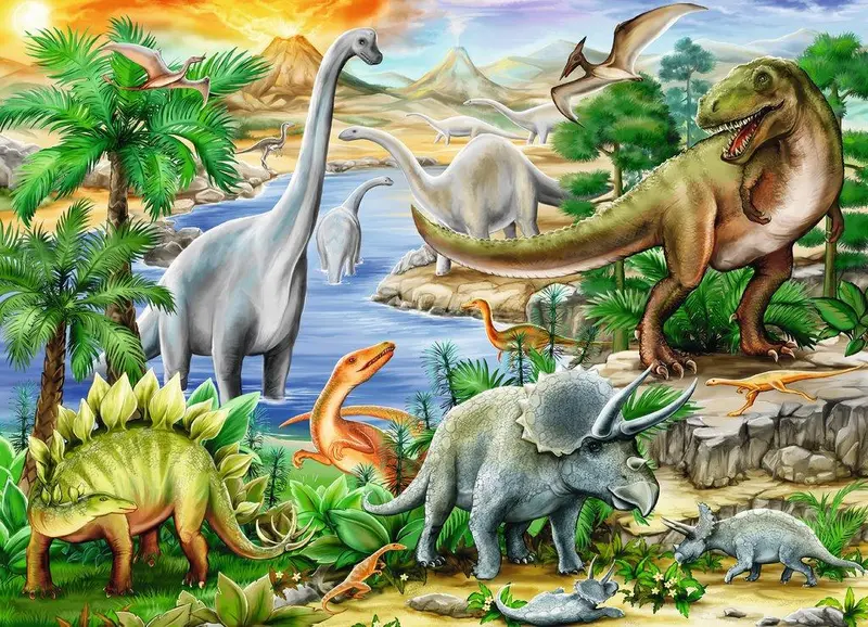 Prehistoric Life: 60-Piece Educational Puzzle Set 1