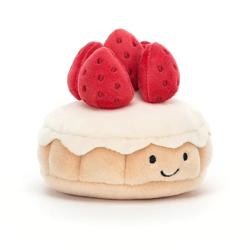 Pretty Patisserie Strawberry Tart Plush – Edible-Illusion Stuffed Treat 1