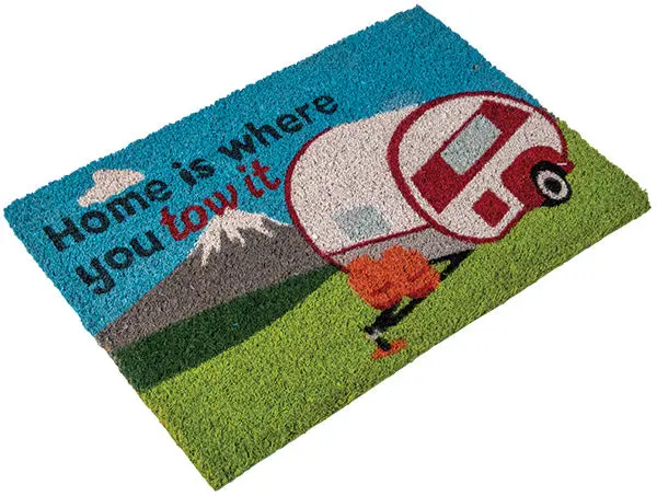 Quest ‘Home Is Where You Tow It’ Caravan Coir Floor Mat 1