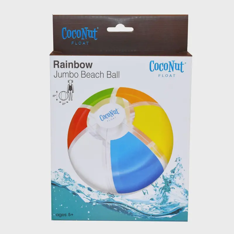 Rainbow Beach Ball – 18-Inch Vibrant Inflatable Play Ball 1