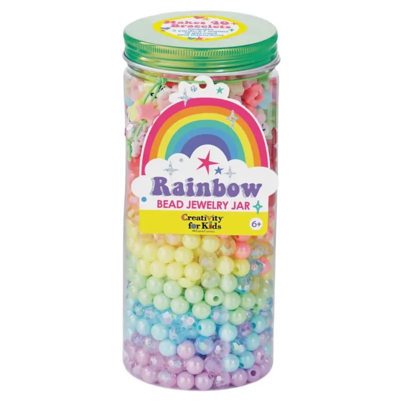 Rainbow Bead Jewelry Craft Jar – Diy Bracelet Kit 1