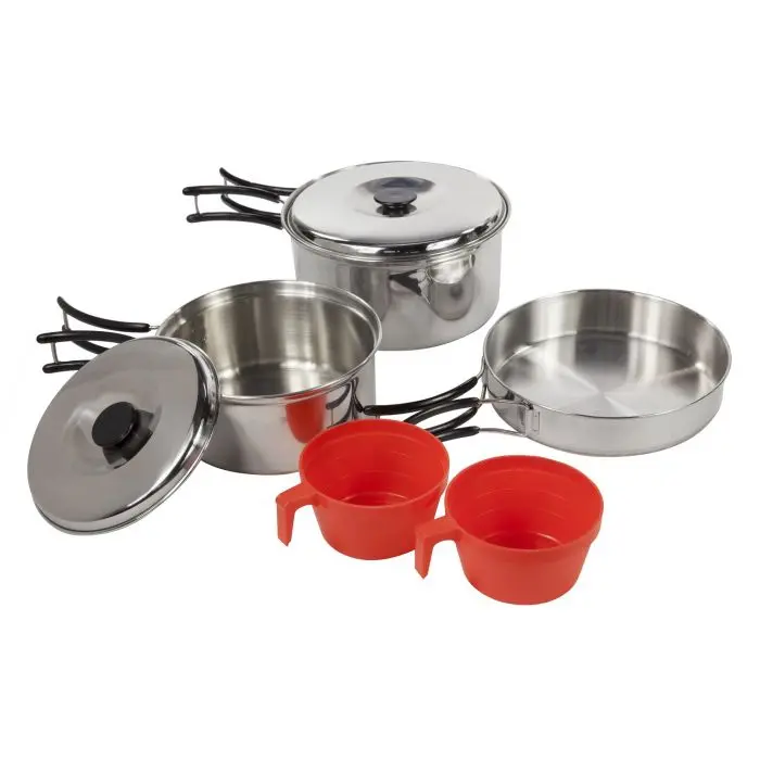 Regatta Compact Steel Cookware Set – Lightweight Camping Pot And Pan Kit 1