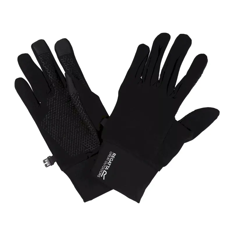 Regatta Touch-Tip Stretch Gloves Ii – Black Unisex Design 1