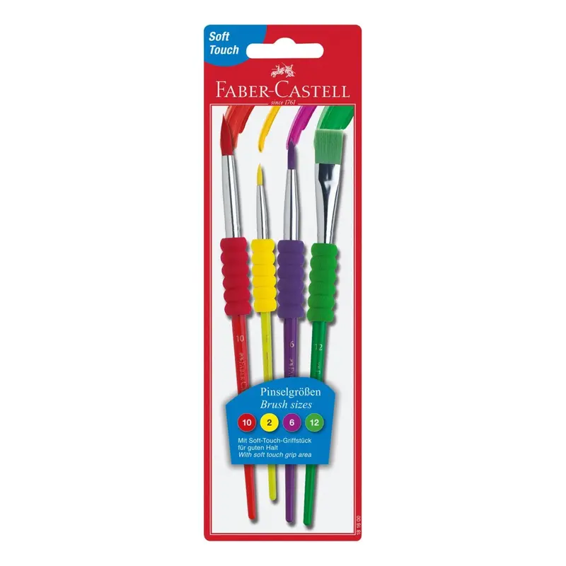 Set Of Four Ergonomic Grip Brushes For Young Artists 1