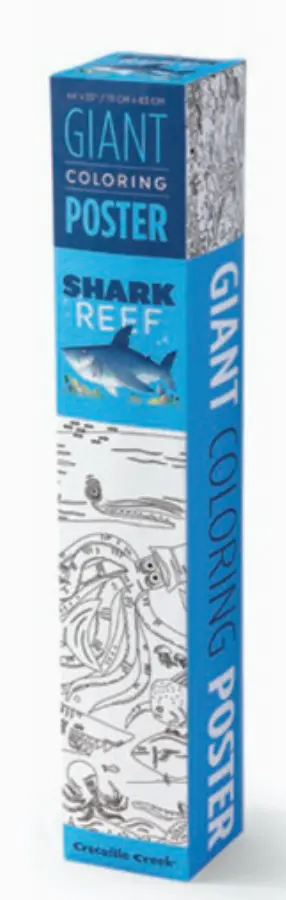 Shark Reef Coloring Poster For Kids 1
