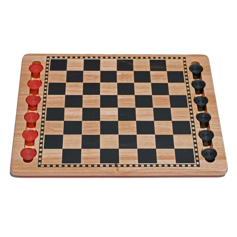 Solid Wood Checkers Set – Premium Finish 1