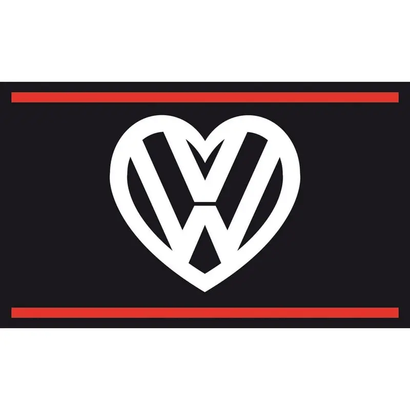 Spirit Of Air 'I Love Vw' Black & Red Flag – 5Ft X 3Ft 1