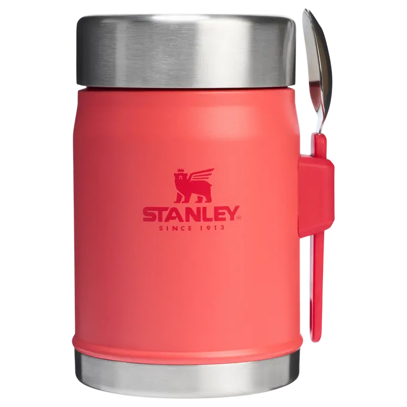 Stanley 0.4L Legendary Food Jar With Integrated Spork – Hot Coral 1