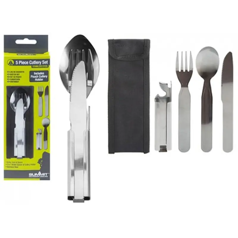 Summit 5-Piece Stainless Steel Cutlery Set For Travel & Camping 1