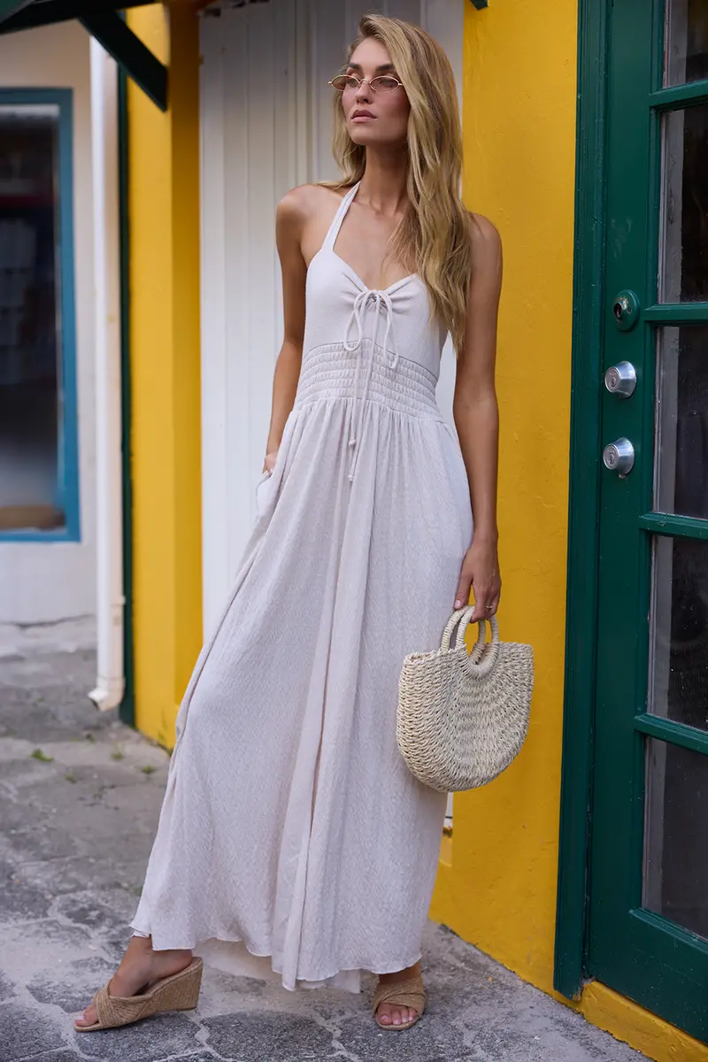Surf Gypsy Island Ivory Crinkle Knit Jumpsuit 1