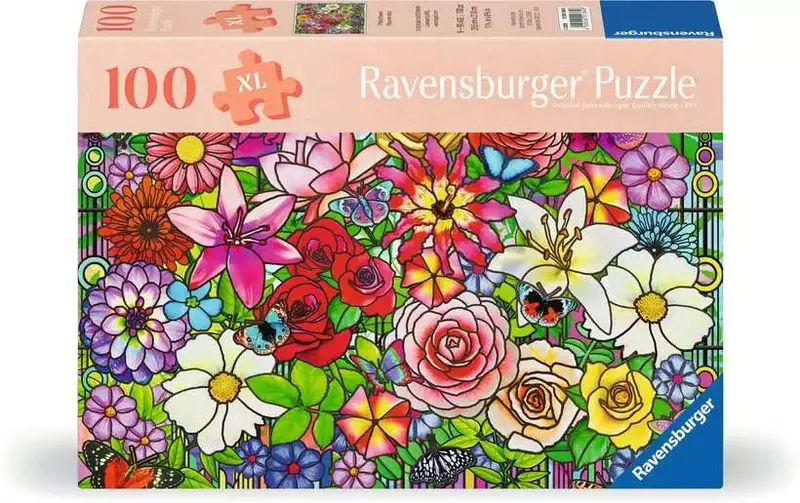 Tiffany Flowers 100-Piece Jigsaw Puzzle 1