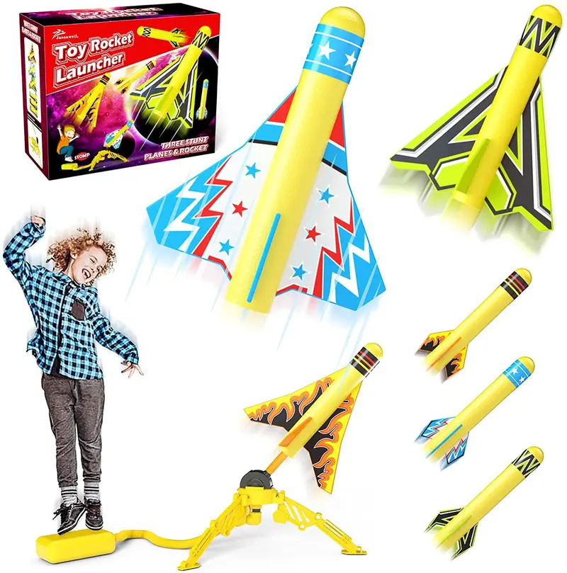 Toy Rocket Launcher For Kids – Safe, Hand-Powered Projectile Launcher For Outdoor Play 1