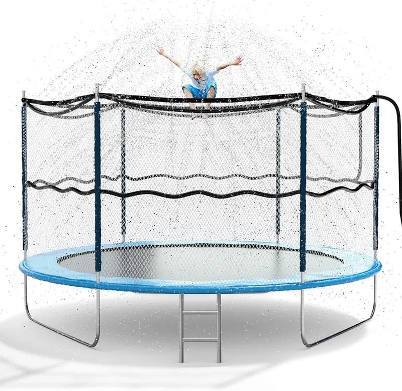 Trampoline-Integrated Sprinkler System – Safe Outdoor Water Play Accessory For Kids’ Jumping Fun 1