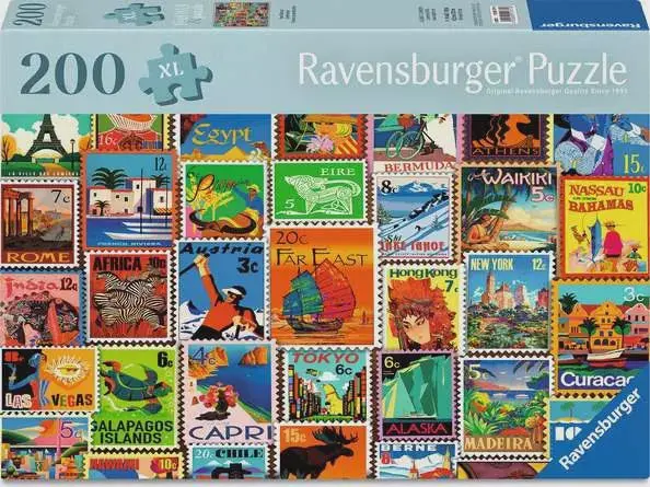 Travel Stamps 200-Piece Jigsaw Puzzle 1