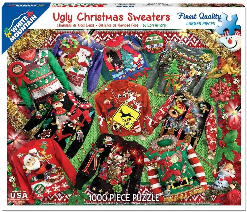 Ugly Sweaters 1000-Piece Jigsaw Puzzle: Humorous Holiday Challenge 1