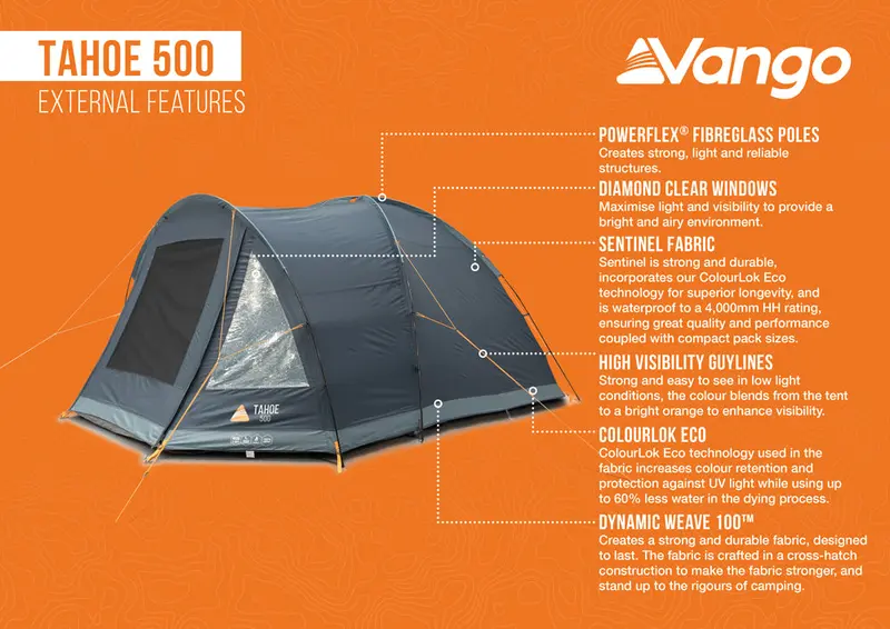 Vango Tahoe 500 Freestanding Poled Tent 1