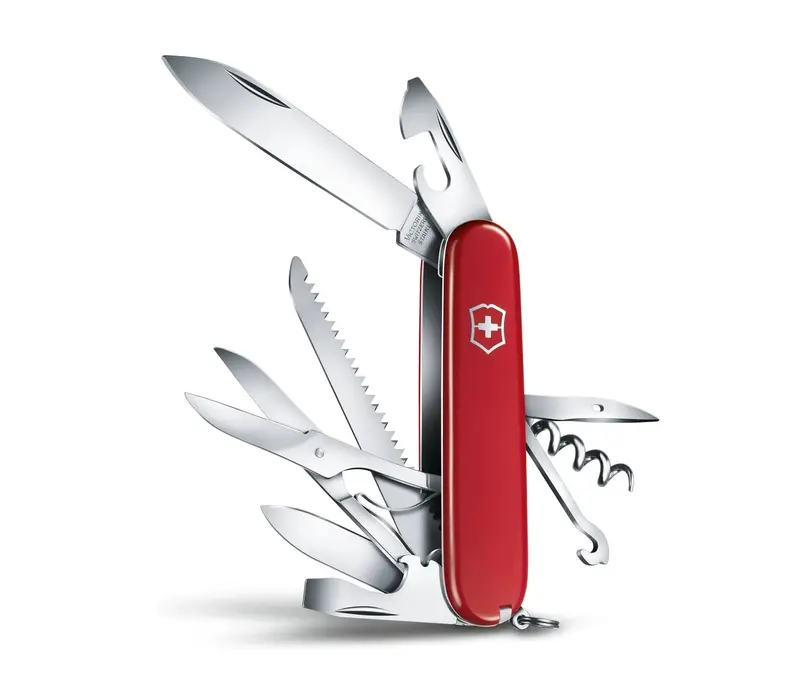 Victorinox Huntsman Red Swiss Army Knife – Traditional Wood-Handled Multi-Tool 1