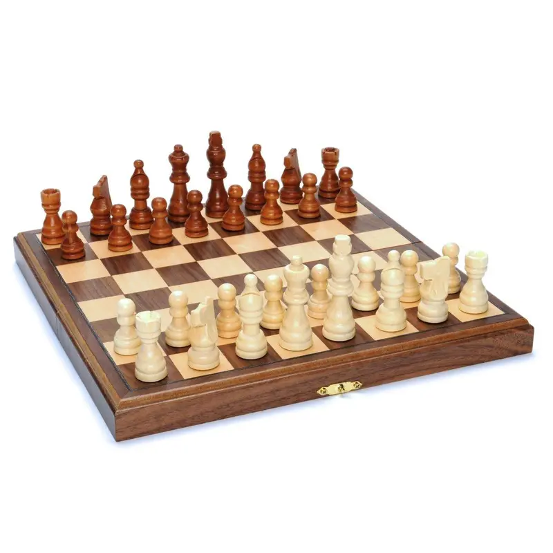 Walnut Chess Board – 11-Inch Tournament Size 1