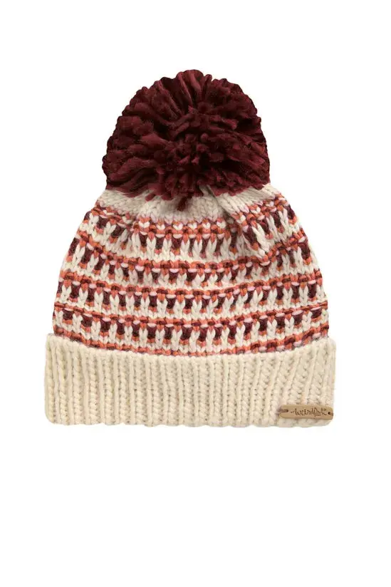 Weird Fish Zuki Textured Bobble Hat – Light Cream 1