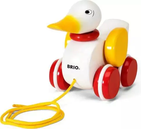White Pull-Along Duck Toy For Toddlers 1