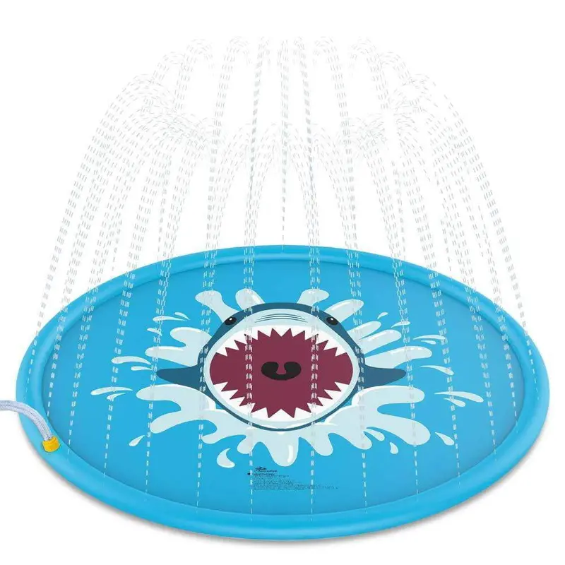 Wholesale Shark-Themed Sprinkler Play Mat – Outdoor Splash Pad For Kids’ Water Play And Garden Fun 1