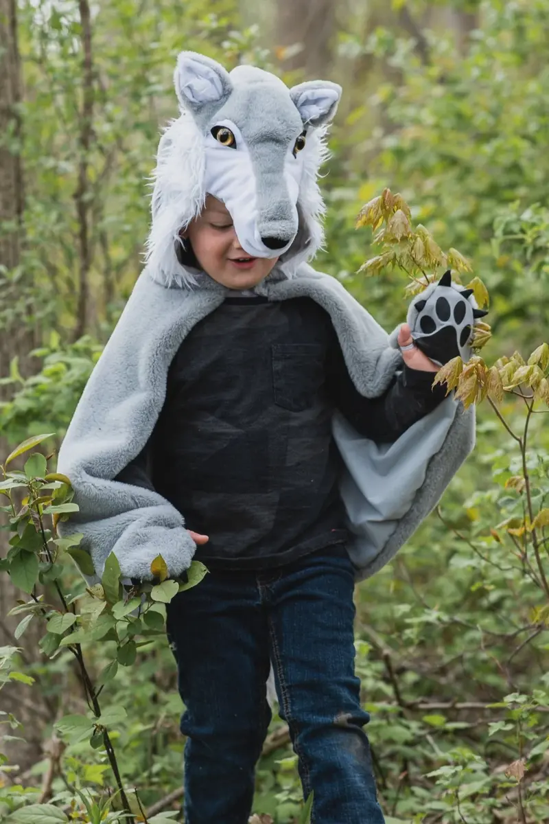 Woodland Wolf Cape – Enchanted Forest-Themed Costume, Size 4–6 1
