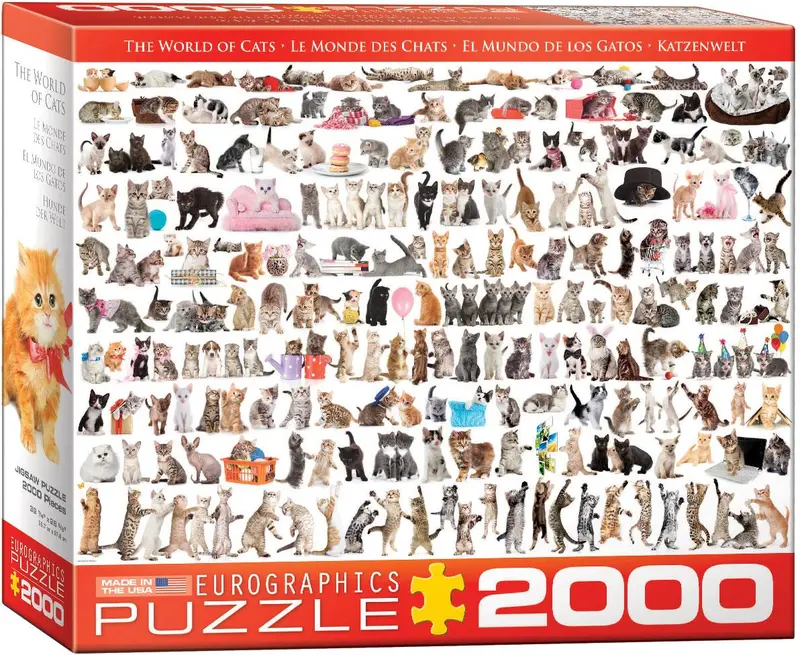 World Of Cats Themed Jigsaw Puzzle – 2000 Pieces 1
